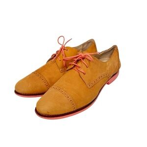 Cole Haan Gramercy Oxford Leather Tan Coral Size 9.5